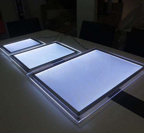 LED double sided ceiling hanging advertising aluminum poster frame light box for window display