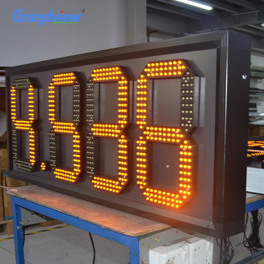 8.88 9/10 Green/Red Customized Led Gas Station Price Signs For Petrol Station With Double Sided Led Gas Price Sign