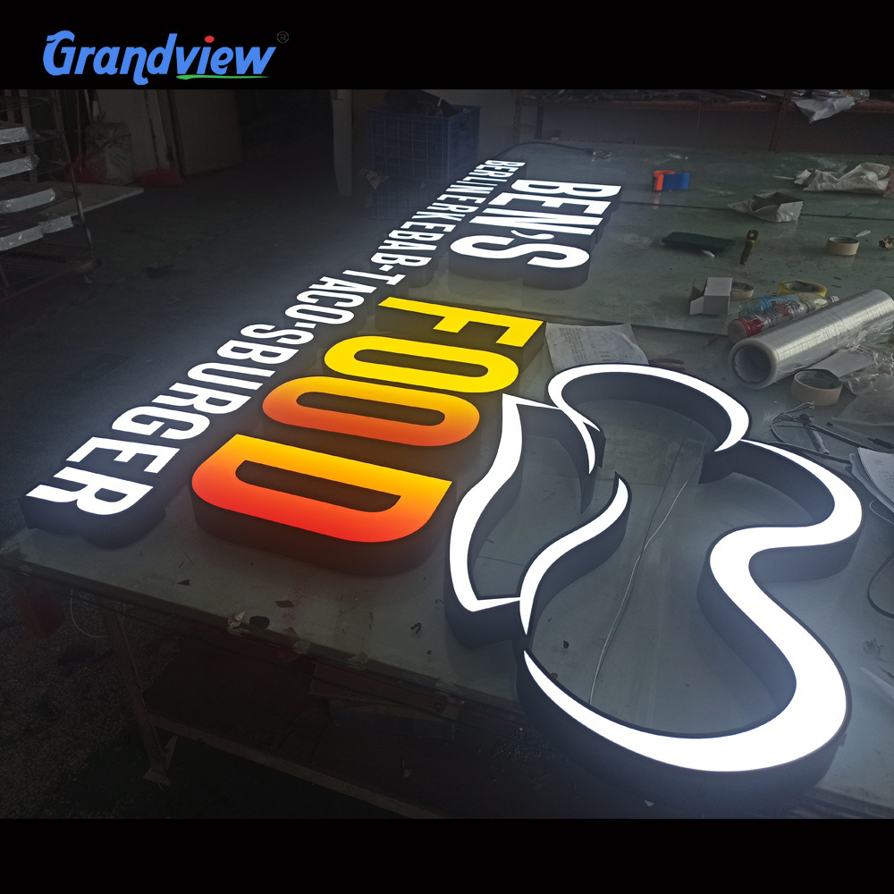 Custom wall name 3d outdoor signage acrylic led logo sign frontlit channel letter light 3d frontlit shop sign