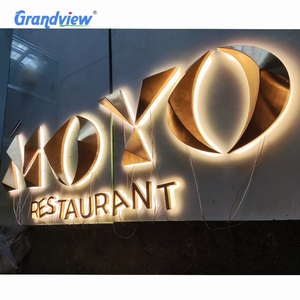 Custom Stainless Steel Metal Letters 3D Alphabet led Acrylic Mirror Gold Sign Salon Business Sign Electronic Sign