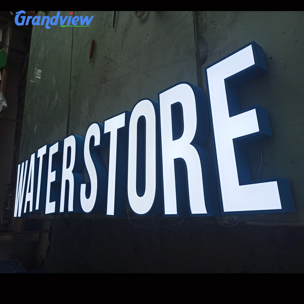 Custom wall name 3d outdoor signage acrylic led logo sign frontlit channel letter light 3d frontlit shop sign