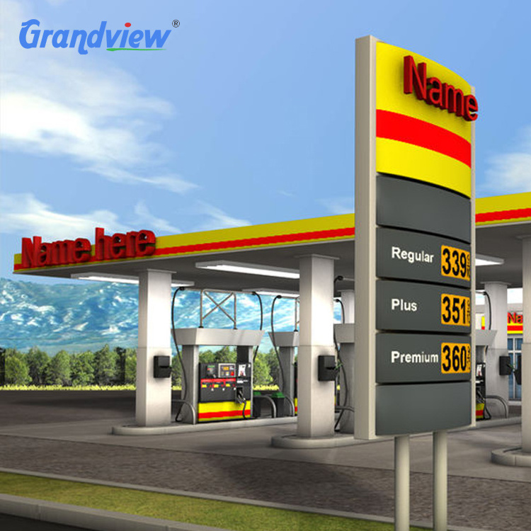 wholesale petrol gas station canopy RF control 7 segment Led digital gas station price sign