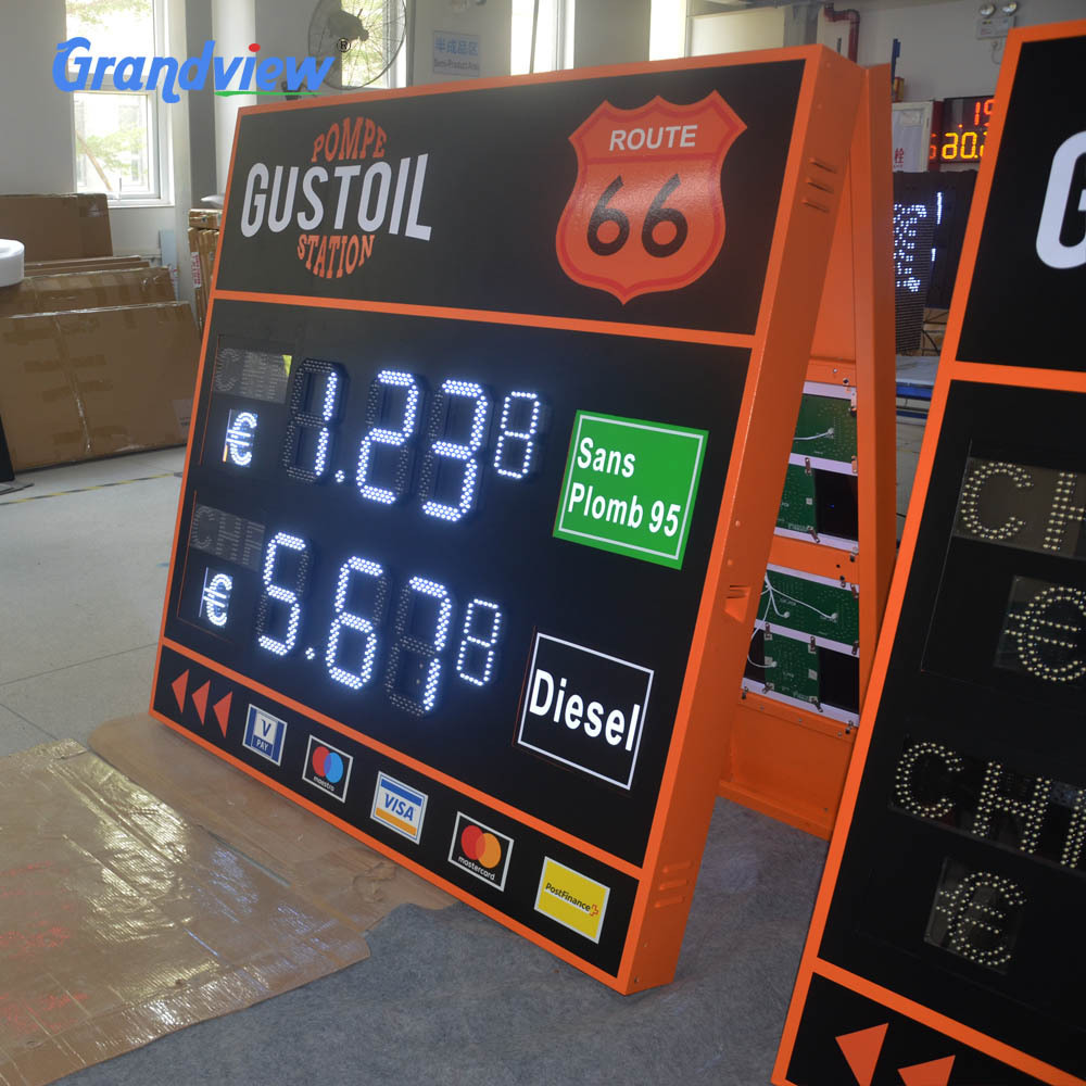 Waterproof digital channel LED screen oil price sign for gas station