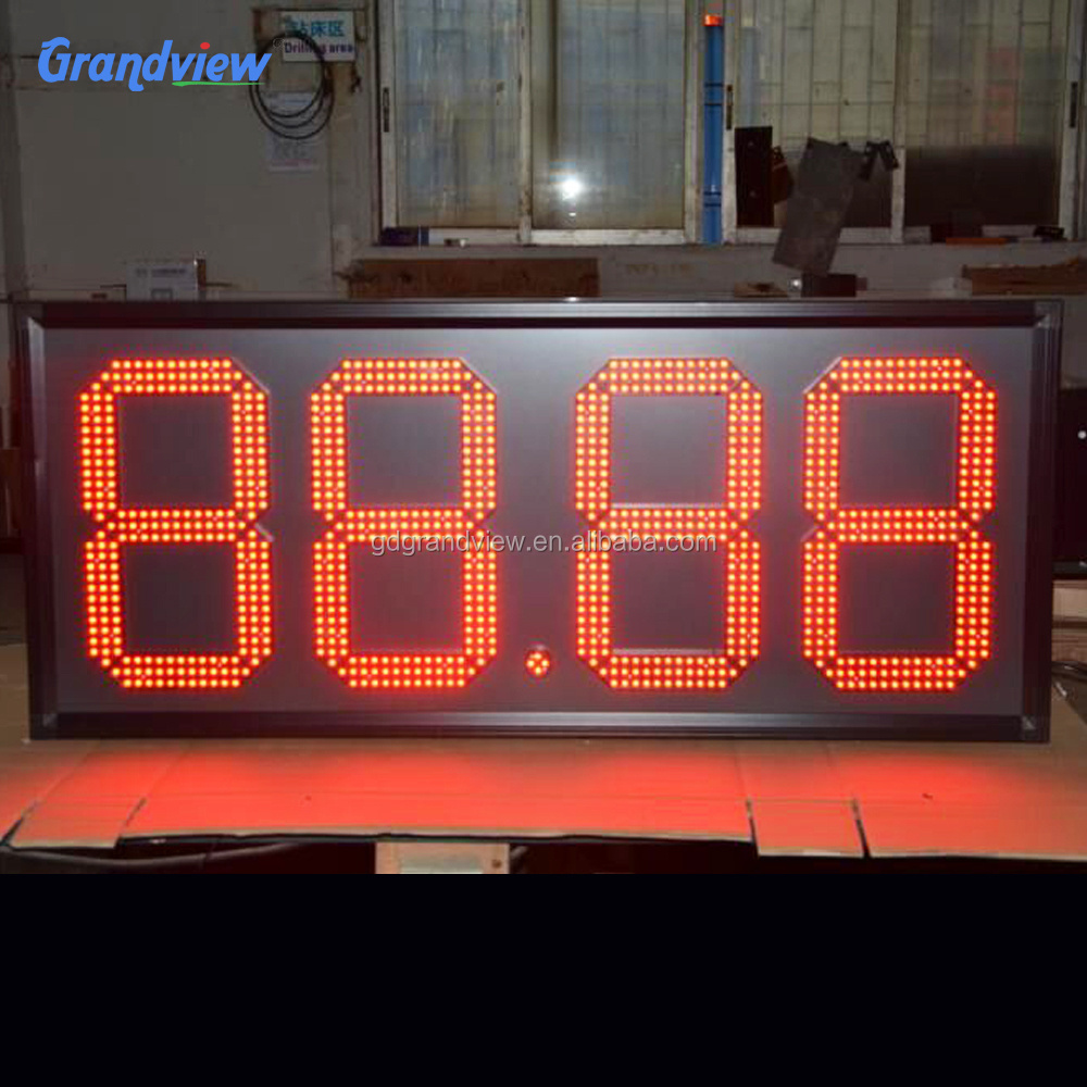 Outdoor remote control 7 segment digital gas price Led display number screen signboard