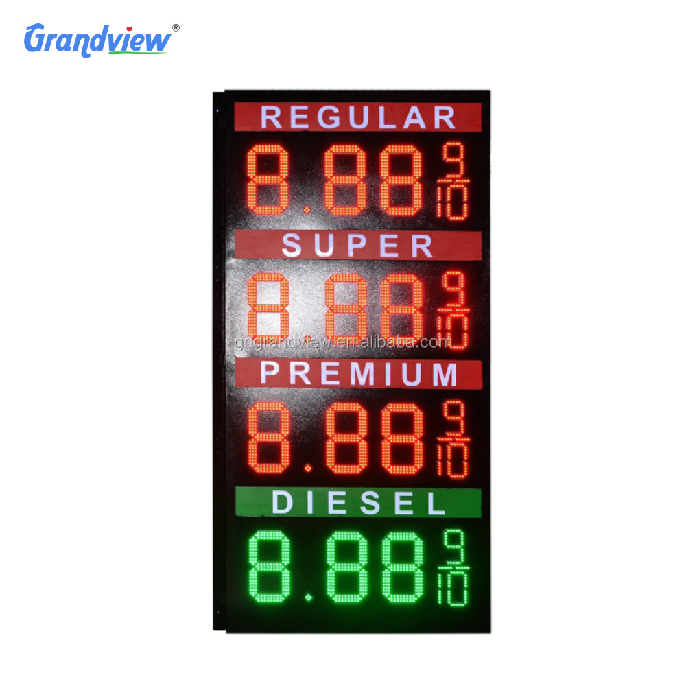 led petrol Led display gas station pylon canopy electronic advertising equipment price signage boards