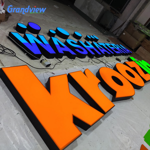 Guangzhou Grandview Manufacturer Custom Enseigne Lumineuse en 3D Outdoor Custom Light Sign for Building