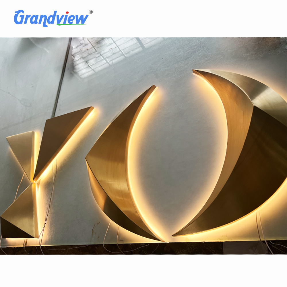 Custom Stainless Steel Metal Letters 3D Alphabet led Acrylic Mirror Gold Sign Salon Business Sign Electronic Sign