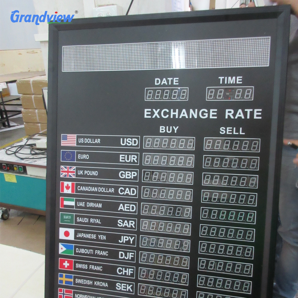 8' 12' indoor led gold rate display /exchange rate /number board