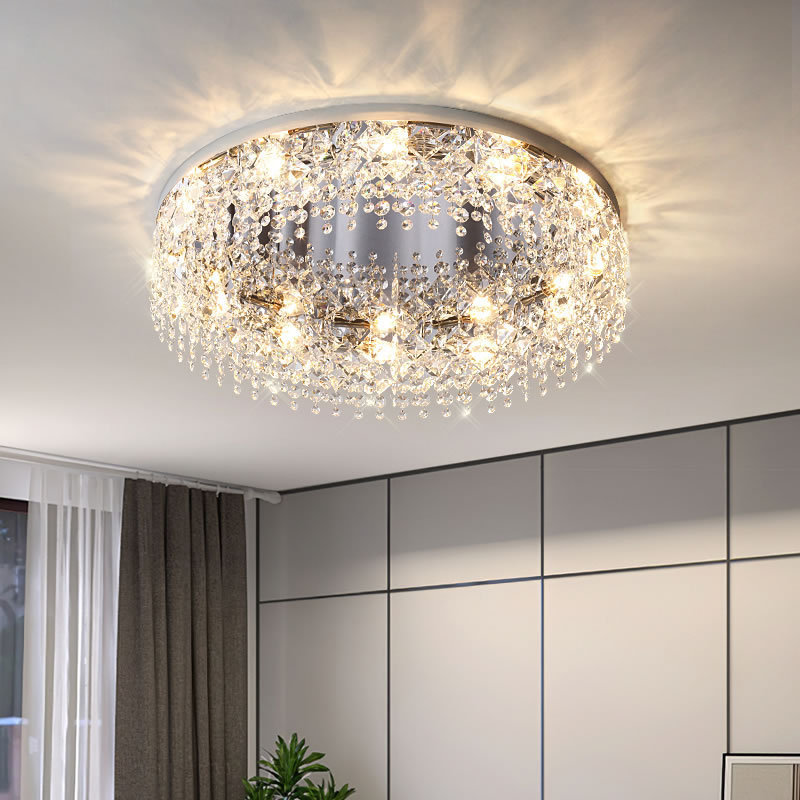 Modern Crystal Ceiling Light Hanging Lamps Fixtures Led Living Room Dinning Room Modern Minimalist Led Three-Proof Ceiling