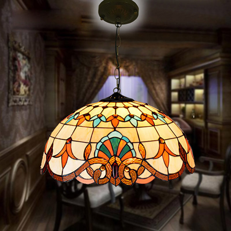 Traditional European restaurant bedroom bar aisle retro tiffany pendant lamp industrial vintage turkish chandelier ceiling lamp