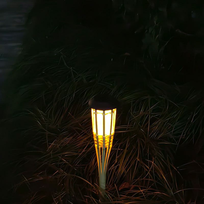 Outdoor Solar Bamboo Garden lawn  Lights LED Path Light LED Flame Flickering Dancing Garden lawn  Lamp