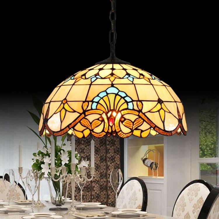 Traditional European restaurant bedroom bar aisle retro tiffany pendant lamp industrial vintage turkish chandelier ceiling lamp