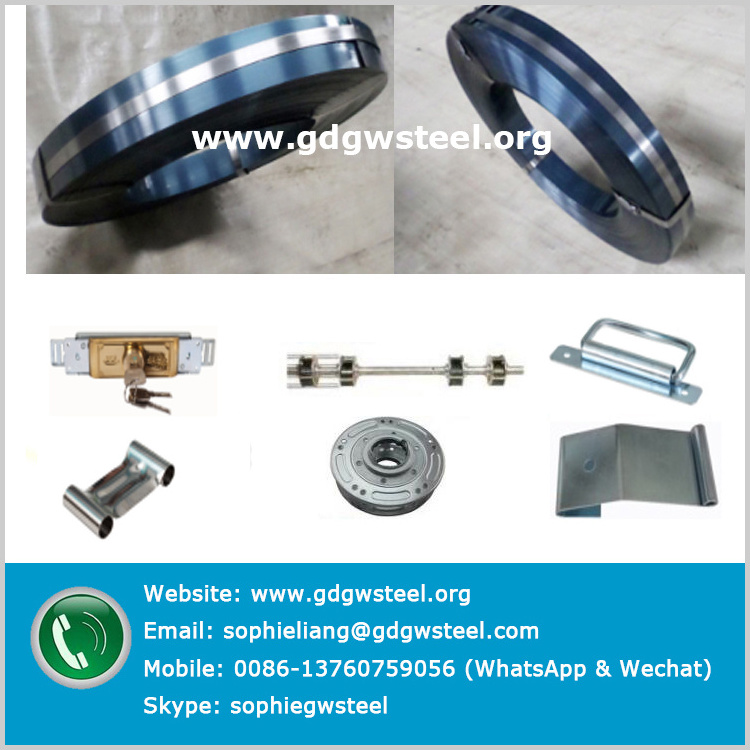 High carbon strip steel CK67 CK75 blue hardened and tempered spring steel strip spring for roller door