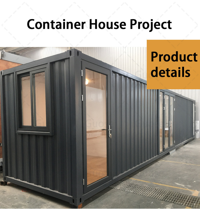 40ft Two bedroom shipping container 40ft glass door living prefabricated shipping container house