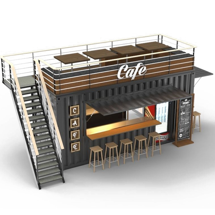 Hot Sale 20ft Portable Kiosk Modified Prefab Modular Coffee Shop Shipping Container Bar