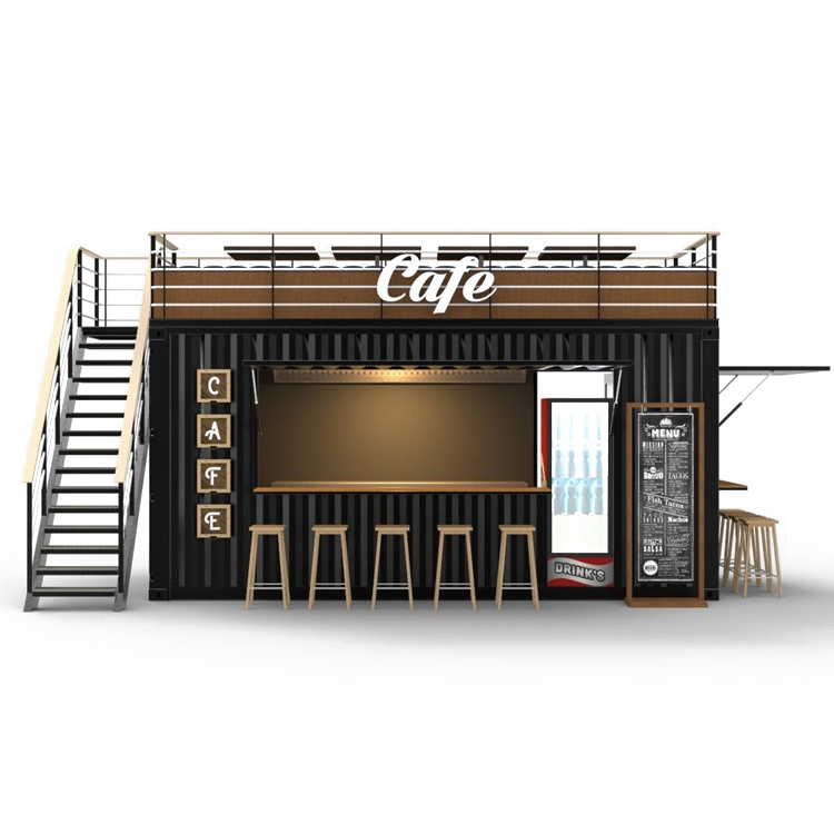 Hot Sale 20ft Portable Kiosk Modified Prefab Modular Coffee Shop Shipping Container Bar