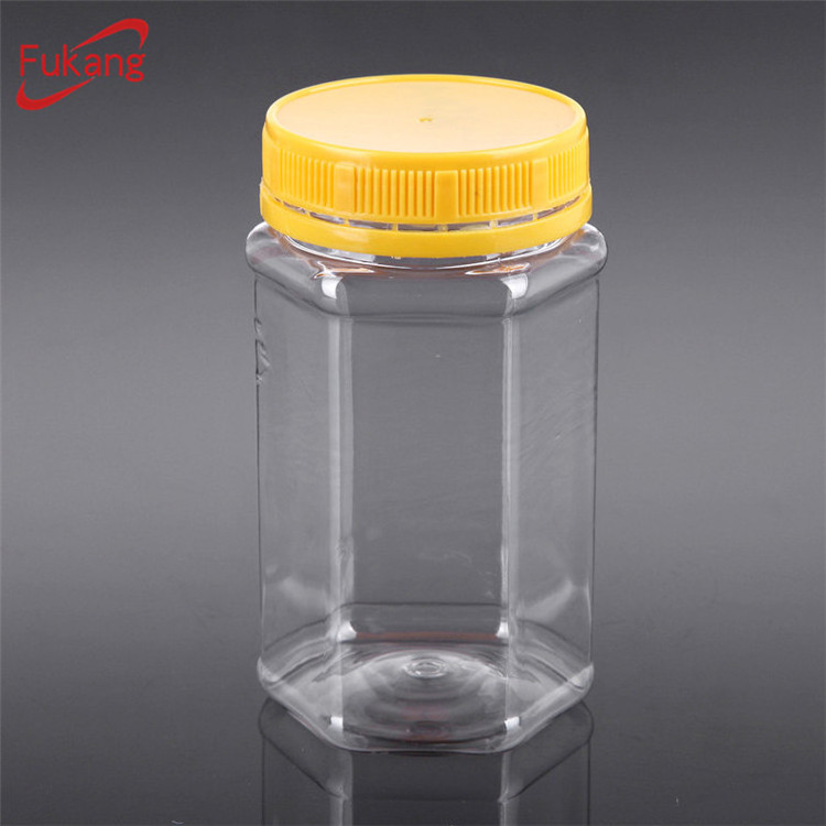 250ml hexagonal PET plastic, food grade jar container packaging sweet honey with custom made printing/