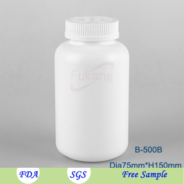 500CC Plastic Protein Powder Container, White Plastic Tablet Bottles/