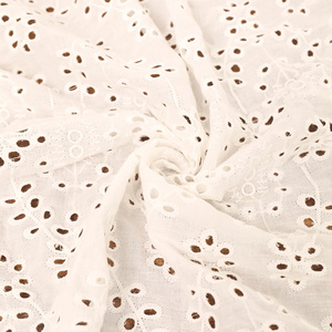 oem competitive price eyelet lace fabric eyelet fabric cotton embroidery white color eyelet embroidery fabric