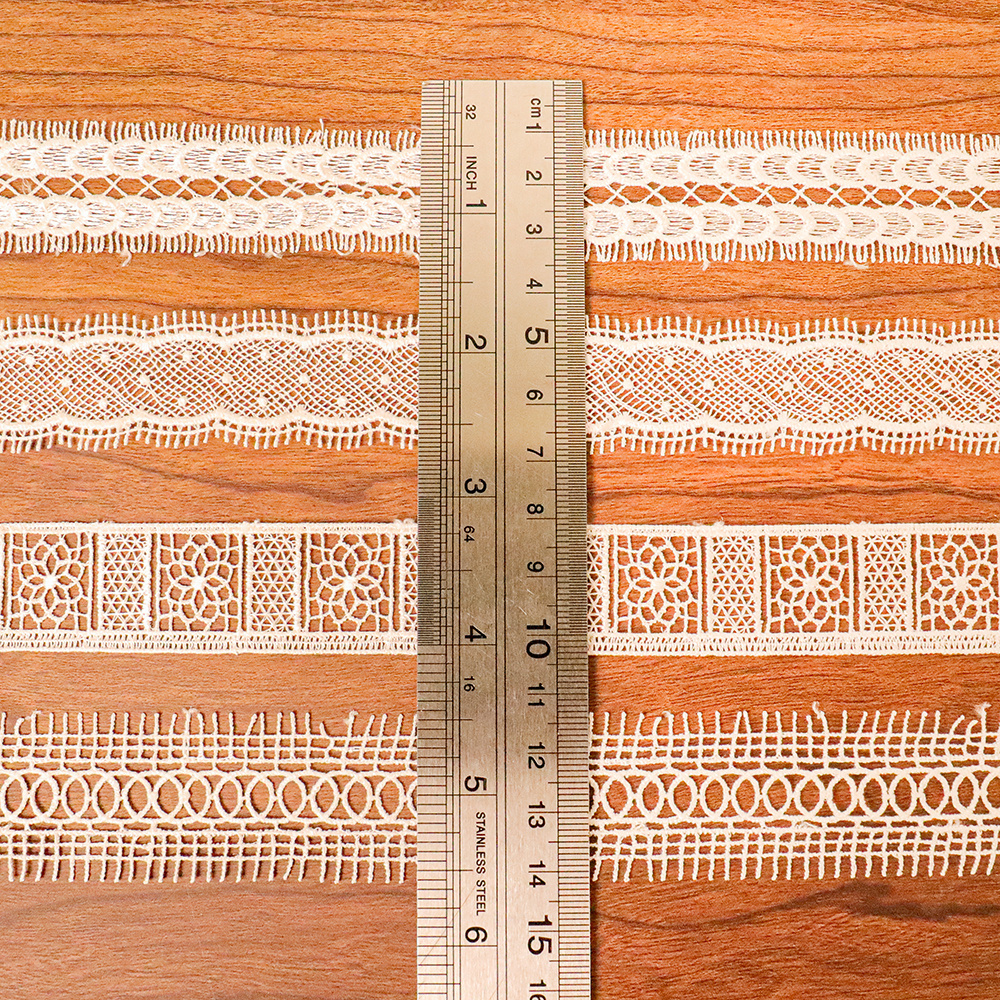 low price latest african lace fabric golden supplier custom swiss Mesh Voile woven Water Soluble flower Lace Fabric white bridal