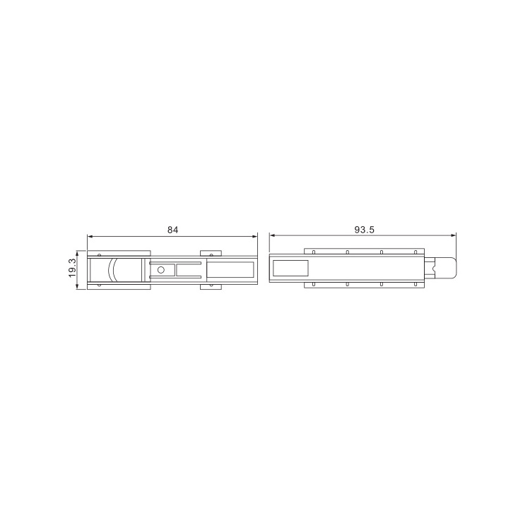 Sliding Plastic door bolt window flush bolt X012