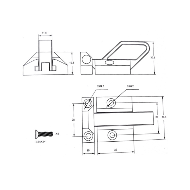 Best Price Plastic Window Nylon Latch Locks UPVC Sliding Door And Window Nylon Flying Latch X013