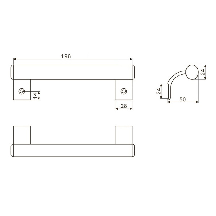 Competitive Price Modern Aluminium Round Tube Hollow Black Pull Door Handle lock G007 To Africa