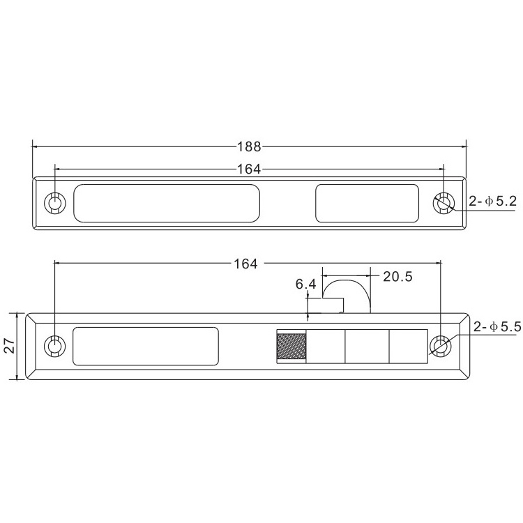 Aluminium Double Side Heavy Sliding Window And Door Latch Lock With Spring SSM002 205C To Kenya