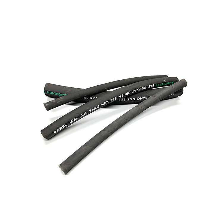 High Pressure Oil Fuel Gasoline Petroleum Resistant Flexible Rubber Hydraulic Hose With Steel Wire Braid reinforced