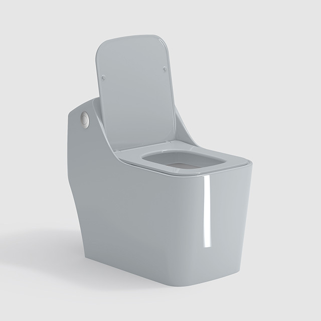 Chinese Manufacturer Toilet Piss Ceramic Wc Square Commode S Trap Grey Color Toilet Bowl One Piece Toilet With Bidet