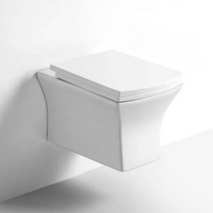 European Style Wall Mounted Concealed Tank One Piece Toilets Square Ceramic Wall Hung Toilet For Home Villa Bathroom