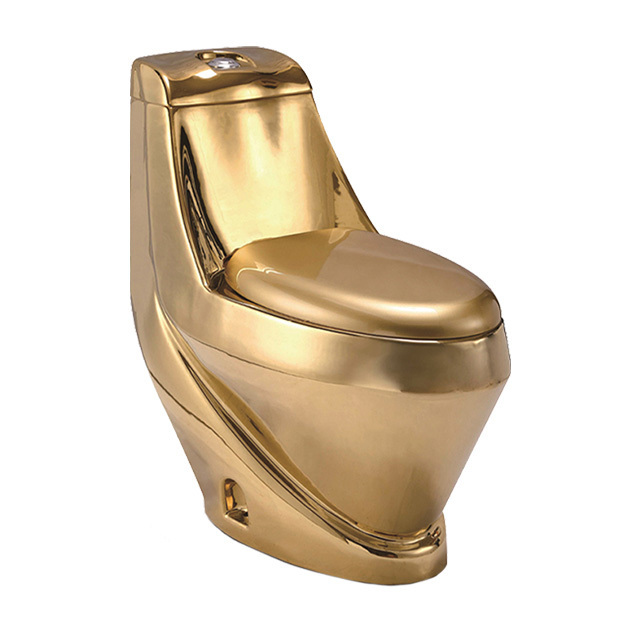 Electroplated Golden Color Modern Bathroom Sanitary Ware Luxury Wc Toilet Bowl And Pedestal Basin Sink Ceramic Gold Toilet Set