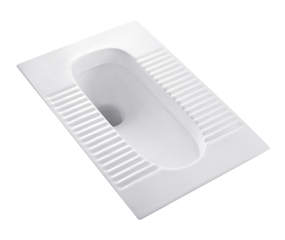 China Factory Sanitary Ware Squatting Toilet Pan Size 100% Ceramic Material Squat Pan Toilet With Flush System