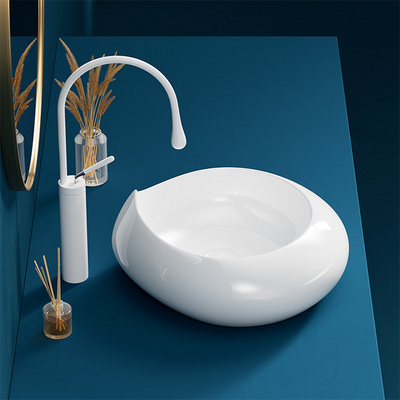 Ceramic Washbasin Golden Luxury Lavabo Gold And White Unique Countertop Face Bathroom Hand Wash Basin Art Basin Sink