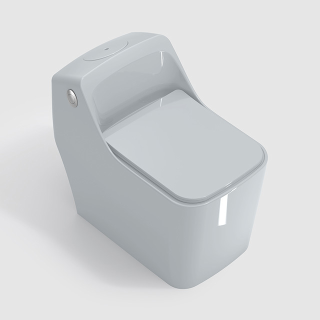 Chinese Manufacturer Toilet Piss Ceramic Wc Square Commode S Trap Grey Color Toilet Bowl One Piece Toilet With Bidet