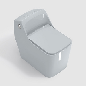 Chinese Manufacturer Toilet Piss Ceramic Wc Square Commode S Trap Grey Color Toilet Bowl One Piece Toilet With Bidet