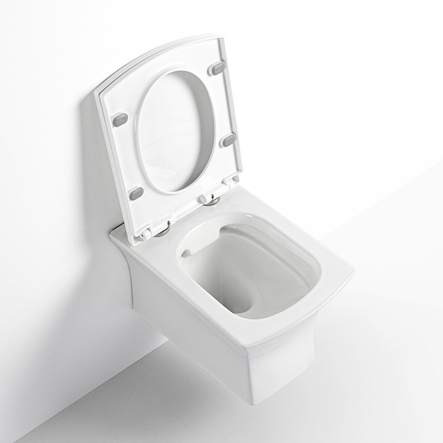 European Style Wall Mounted Concealed Tank One Piece Toilets Square Ceramic Wall Hung Toilet For Home Villa Bathroom