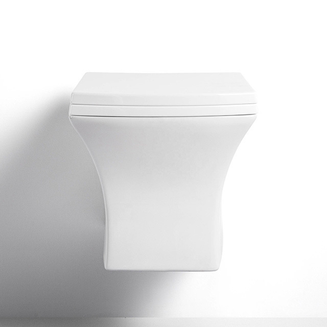 European Style Wall Mounted Concealed Tank One Piece Toilets Square Ceramic Wall Hung Toilet For Home Villa Bathroom