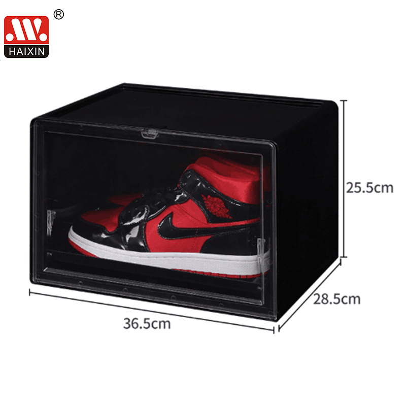 Haixing top sneaker shoes box acrylic shoe organizer transparent plastic shoe box