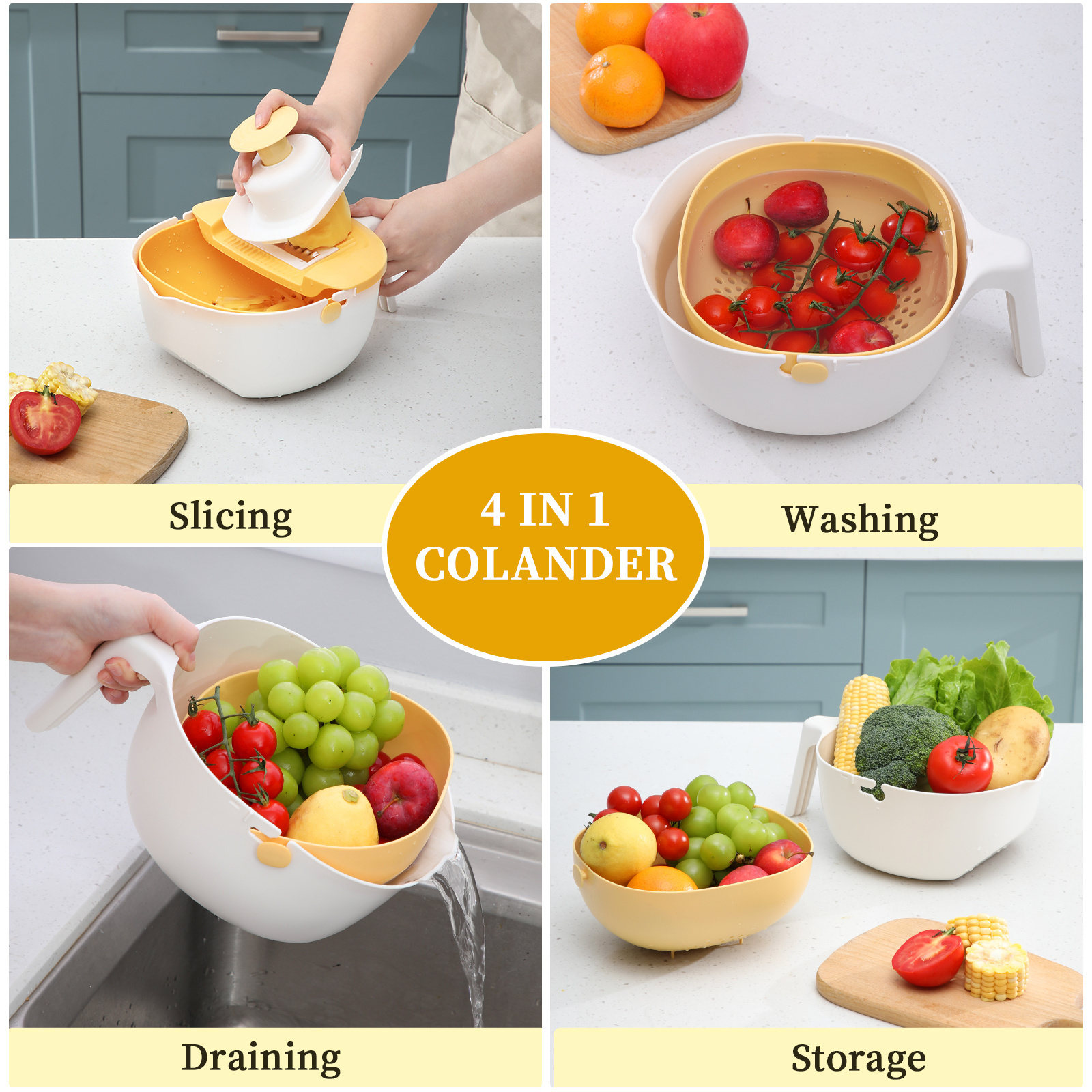 5 In 1 Multi Blade Multifunctional Home Kitchen Handheld Fruit Peeler Cutter Chopper Vegetable Slicer