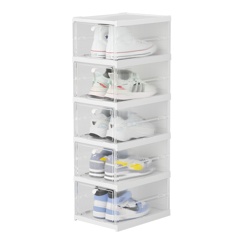 Plastic Clear Shoe Boxes Display Stackable Shoe Racks Cabinet For Shoe Storage