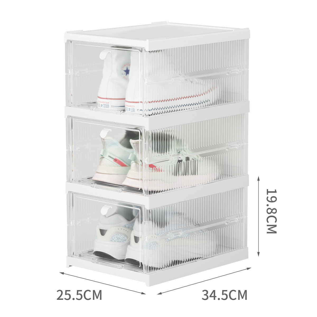 Haixin Free Installation Living Room Furniture Transparent Shoe Racks Stackable Shoe Storage Box