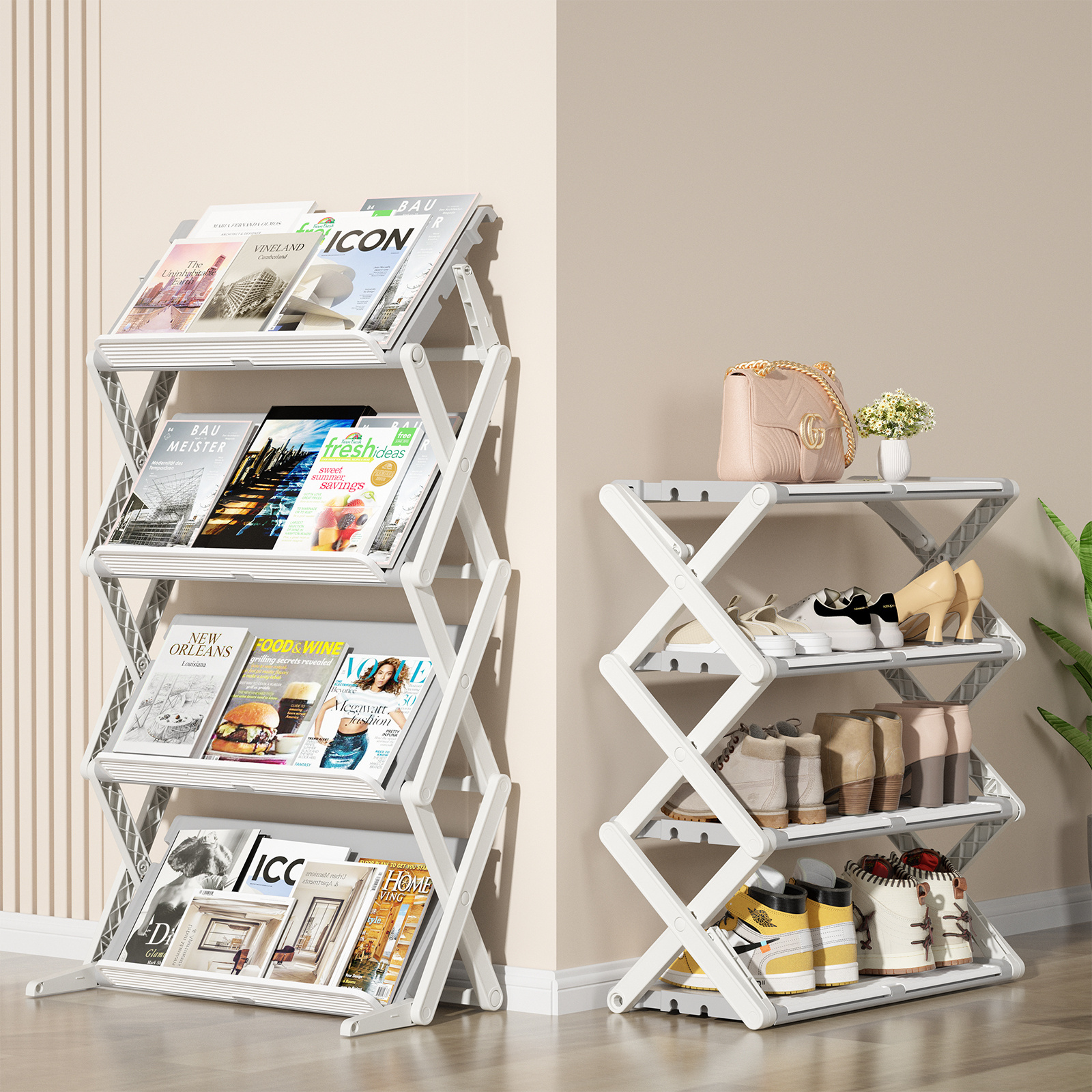 HAIXIN New Design Plastic Shoe Rack Stackable Storage Shoe Rack Modern Foldable Stand Shoe Rack