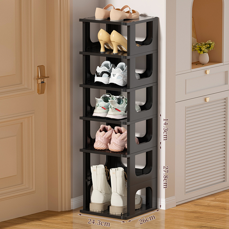 Entryway Living Room Organize Closet Vertical Adjustable 6 Tier Stackable Shoe Racks Standing Vertical Shoe Tower