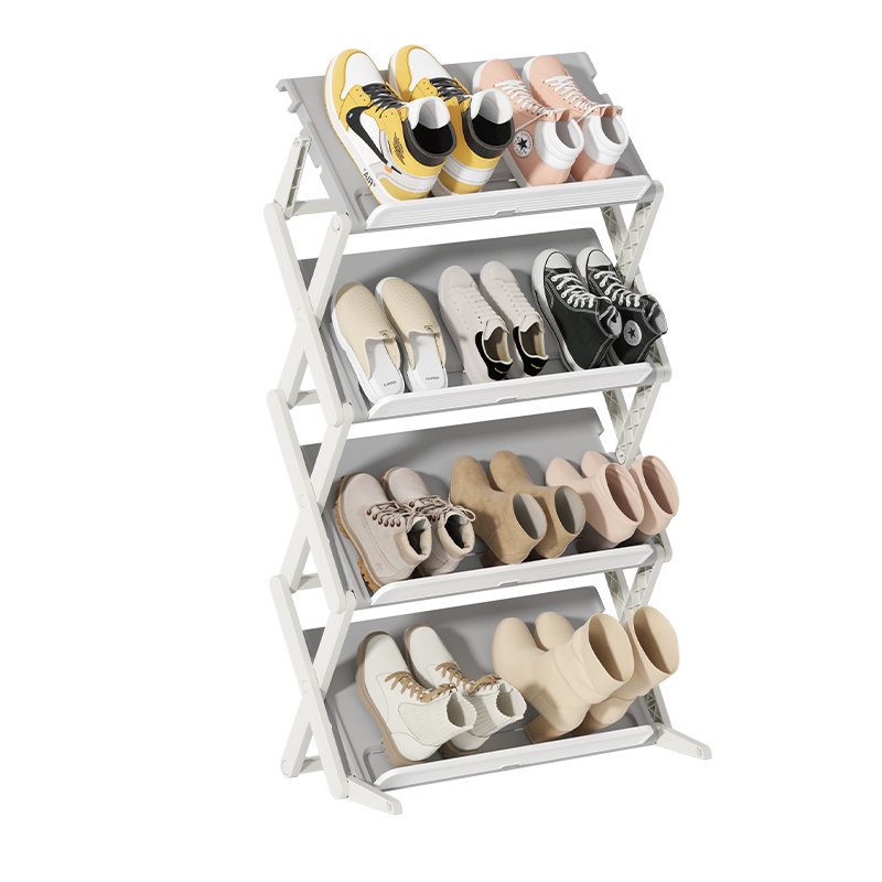 HAIXIN Plastic Shoe Rack Portable Shoe Rack Organizer Integrated Folding Free Installation Design