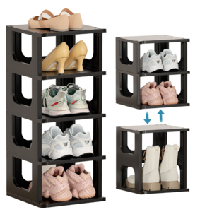 HAIXIN Shoe Rack Storage Organizer 5-Tier Plastic Shoe Rack for Closet Entryway Garage