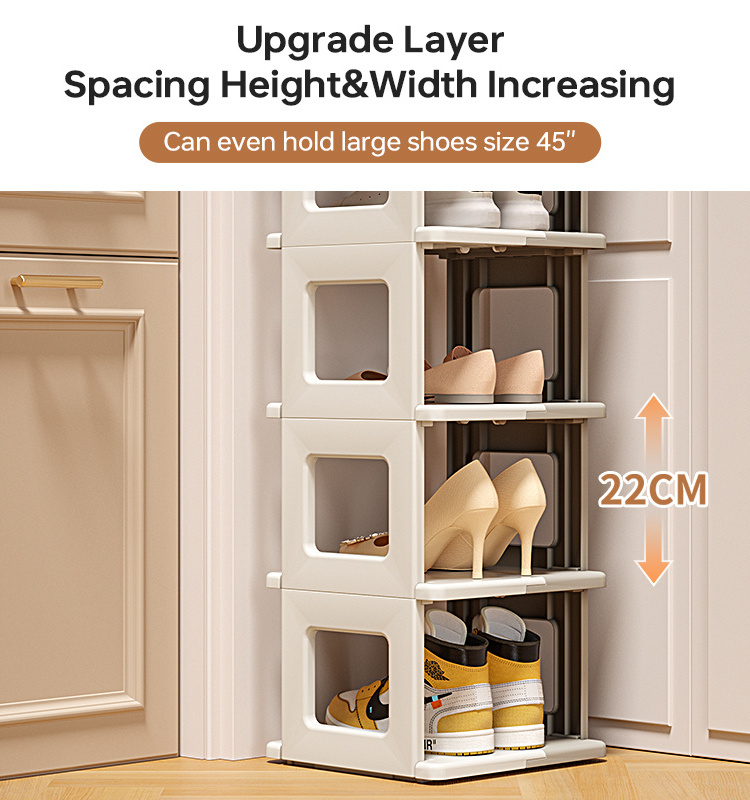 HAIXIN Multifunction PP Plastic Shoe Storage Drawers Foldable Racks Stackable Box for Wardrobe and for Sundries Storage