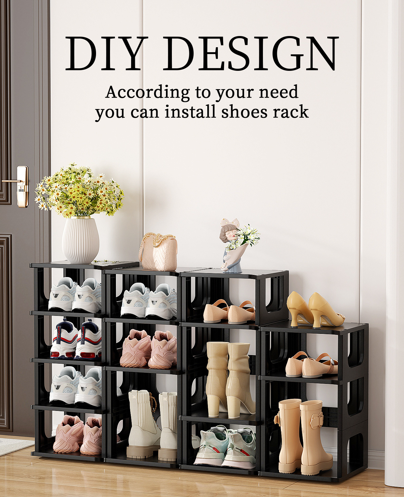 DIY Narrow Stckable Standing Shoes Storage Rack Organizer 5 Tier Shoe Storage Organizer Shelf