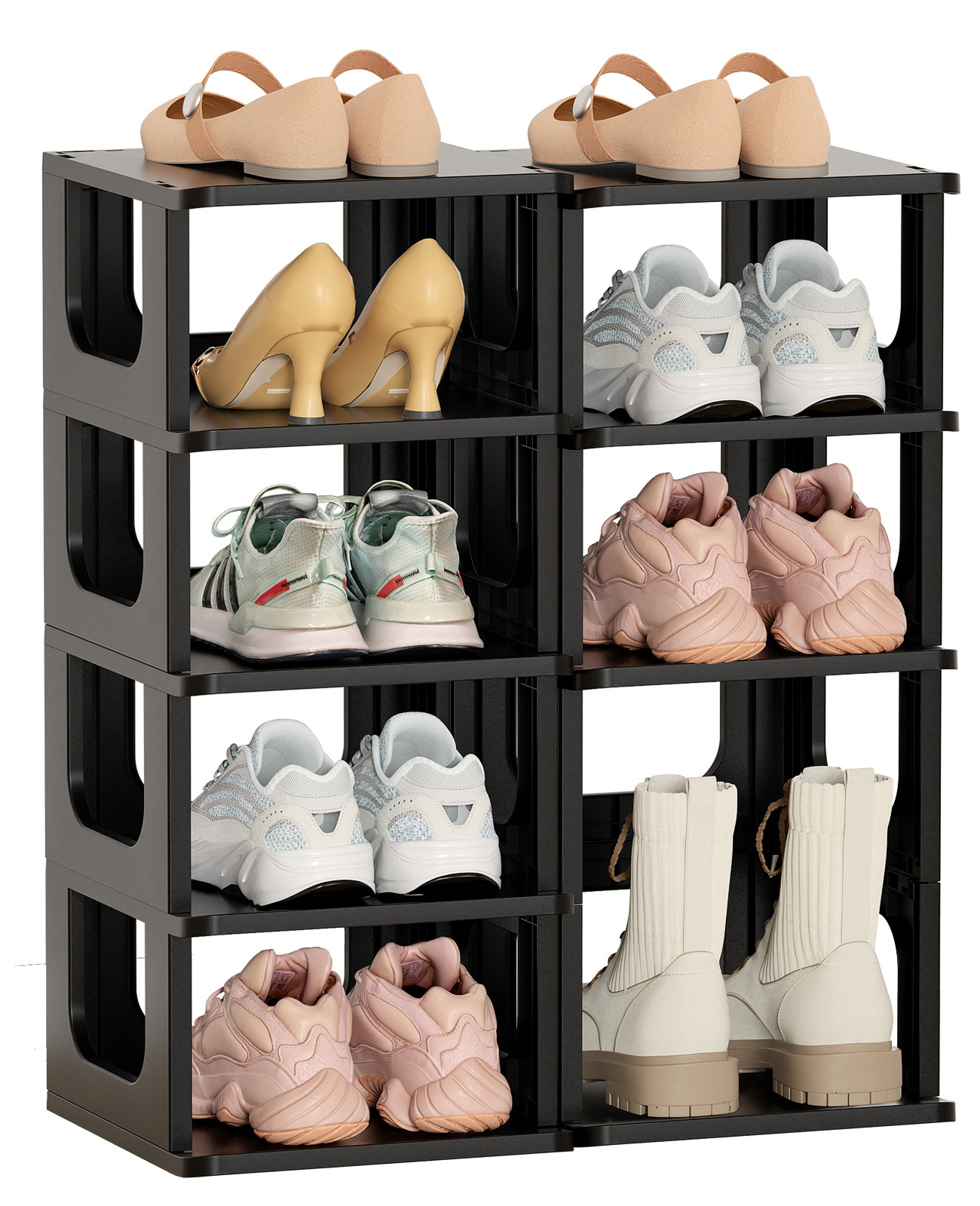 DIY Narrow Stckable Standing Shoes Storage Rack Organizer 5 Tier Shoe Storage Organizer Shelf