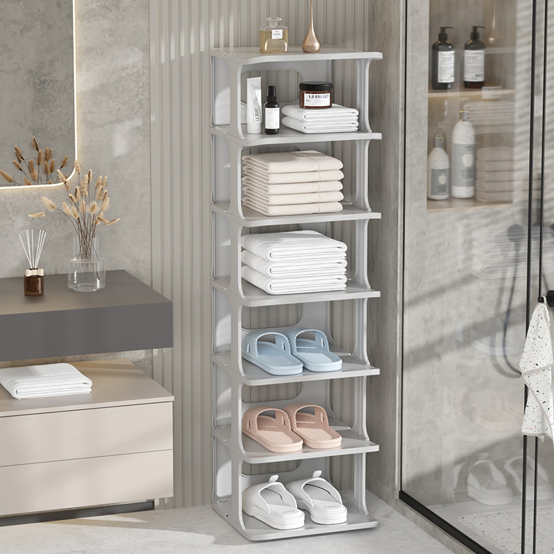 HAIXIN 6 Tiers Plastic Shoe Storage Rack Multiple Layers Type Shoes Holder Easy Install Plastic Shoes Shelf